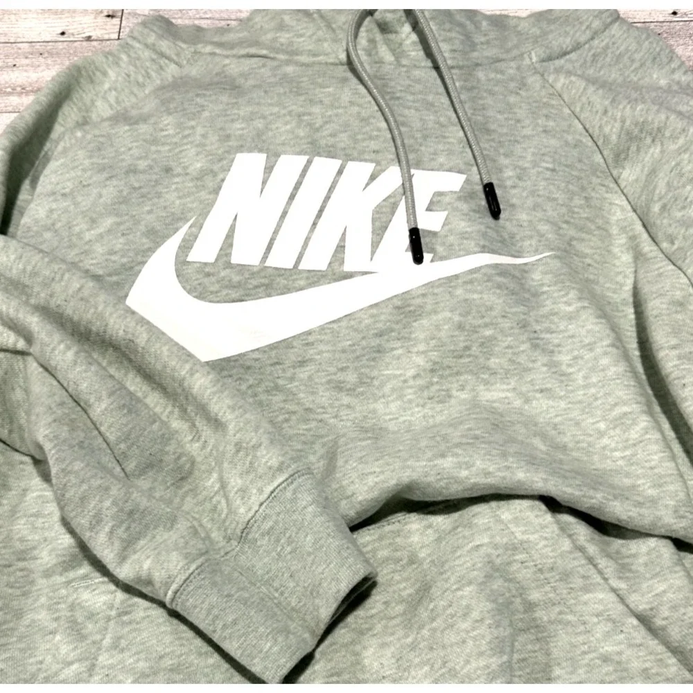 NIKE Seafoam Green White Heathered Pullover Long Sleeve‎ Hoodie Sweatshirt SMALL